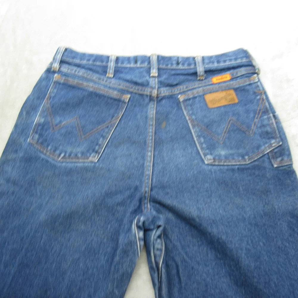 Wrangler FR Jeans Mens 32x37 Dark Wash Denim Flame Resistant Relaxed Fit Bootcut